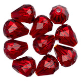 K9 Glass Teardrop Beads 12x10mm Siam 10/pk