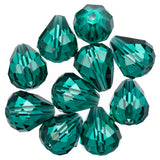K9 Glass Teardrop Beads 12x10mm Indicolite 10/pk