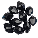 K9 Glass Oval Beads 13x10mm Jet Black 10/pk