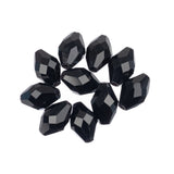 K9 Glass Oval Beads 9x6mm Jet Black 10/pk