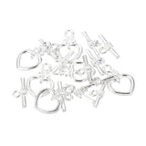 Toggle Clasp Silver Heart 10/pk