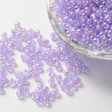 Round Plastic Beads 5mm Transparent Lavender AB 25g