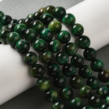 Tiger Eye Green Beads 8mm Round (Natural/Dyed) 15-16" Strand