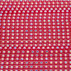 Plastic Rhinestone Banding 2.4mm Hot Pink/Crystal AB 10yd/pk