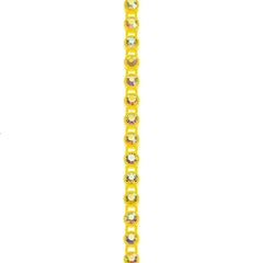 Plastic Rhinestone Banding 2.4mm Lemon/Crystal AB 10yd/pk