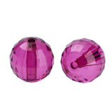 Faceted Plastic Beads 8mm Transparent Magenta 50g