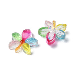 Resin Cabochon Flower Multi Colour 4/pk
