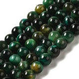 Tiger Eye Green Beads 6mm Round (Natural/Dyed) 15-16" Strand