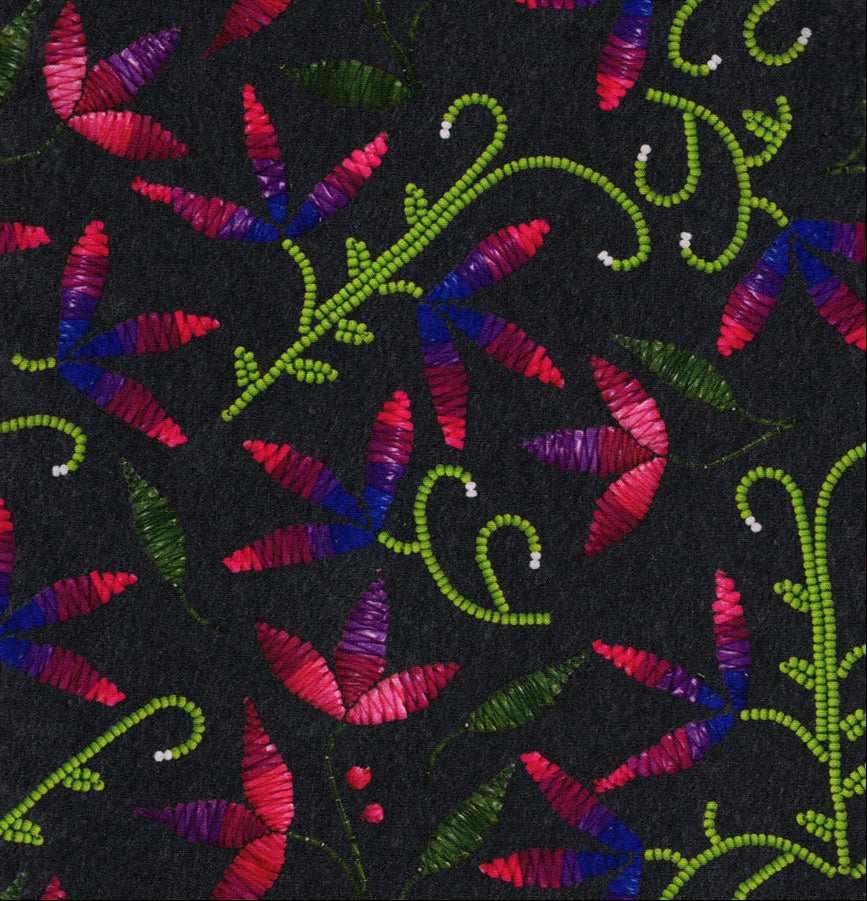 Prairie Petals by Amy McPherson 100% cotton fabric in Black – full floral print