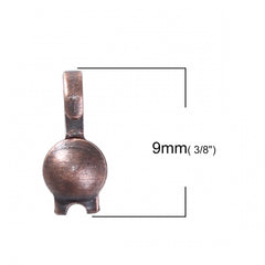 Crimp Cover with Loop 9x5mm Antique Copper 100/pk
