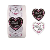 Sticker Labels 1" Heart Shaped Thank You 500/Roll