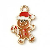 Gingerbread Man Enamel Pendant 20x13mm 5/pk