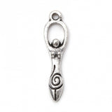 Goddess Pendant 1.25" Antique Silver 5/pk