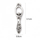 Goddess Pendant 1.25" Antique Silver 5/pk