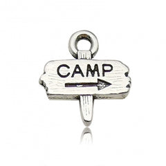 1/2" Camp Sign Metal Charm 5/pk