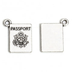 3/4" Passport Metal Charm 5/pk