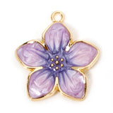 Flower Pendant 1 inch Pearlized Purple Enamel 2/pk