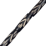 Bone Carved Tube Beads 1" Black 8/Strand