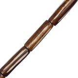 Bone Carved Tube Beads 1" Brown 8/Strand