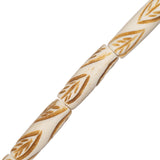 Bone Carved Tube Beads 0.9" Antique Ivory 8/Strand