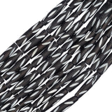 Bone Deep Carved Pipe Beads 1" Black 8/Strand