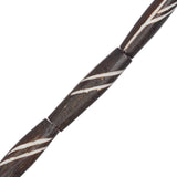 Bone Carved Pipe Beads 1" Brown 8/Strand