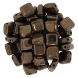 *Czech Tile Beads 6mm Dark Bronze 25/Strand