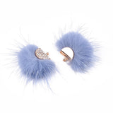 Faux Mink Fur Tassels, Cornflower Blue 2/pk