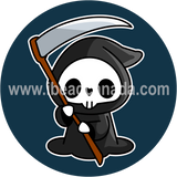 Epoxy Sticker Round 1" Chibi Grim Reaper 10/pk
