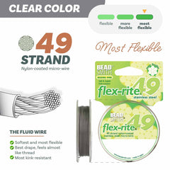 Flex-Rite Beading Wire 49 Strand .018 Bright 30ft