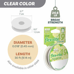Flex-Rite Beading Wire 49 Strand .018 Bright 30ft