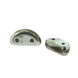 *Czech Half Moon Beads Crystal Labrador Full 50/strand