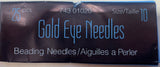 Beading #10 Gold Eye Needles 25/pk