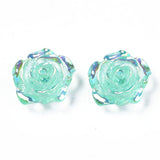 Resin Cabochon Flower 15mm Mint Green AB 20/pk