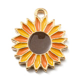 Sunflower Enamel Charm 18x15mm 5/pk