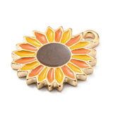 Sunflower Enamel Charm 18x15mm 5/pk