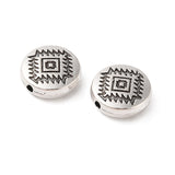 Metal Flat Round Beads 12mm Antique Silver 10/pk