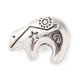 Metal Bear Beads 11x15mm Antique Silver 10/pk