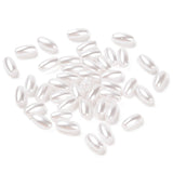 Oval Rice Plastic Beads 8x4mm Pearl White 25g