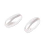 Oval Rice Plastic Beads 8x4mm Pearl White 25g