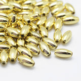 Oval Rice Plastic Beads 8x4mm Metallic Gold 25g