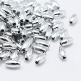 Oval Rice Plastic Beads 8x4mm Metallic Silver 25g