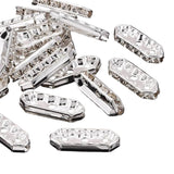 Rhinestone Spacer Bars 3-Hole Silver 10/pk