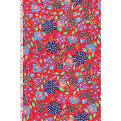 Cotton Fabric Heal MMIW Floral Red - Half Yard