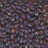 Long Magatama Beads #134FR Dark Topaz Matte AB 8.5g