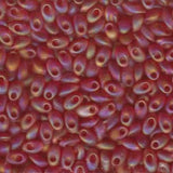 Long Magatama Beads #140FR Red Orange Matte AB 8.5g
