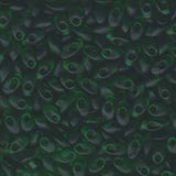 Long Magatama Beads #146F Green Matte 8.5g