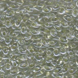 Long Magatama Beads #1527 Celery Lined Sparkle 8.5g