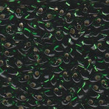 Long Magatama Beads #16 Silver Lined Green 8.5g