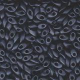 Long Magatama Beads #2001 Gunmetal Matte 8.5g